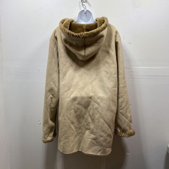St. John's Bay Microsuede Faux Fur Lined Hooded Coat Large - Picture 7 of 8